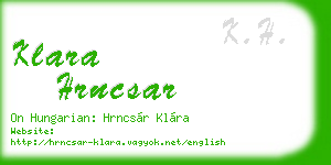klara hrncsar business card